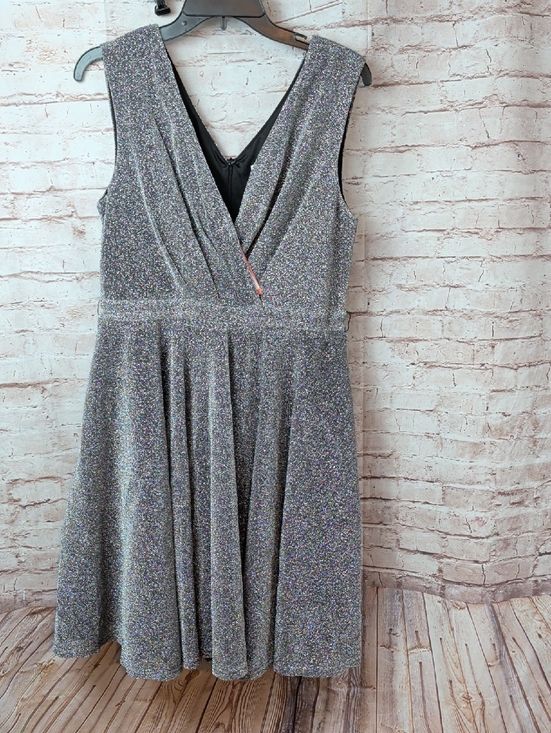 APRICOT Dresses & Skirts - Apricot Silver Sparkle V-Neck Sleeveless Party Dress Large Nwt